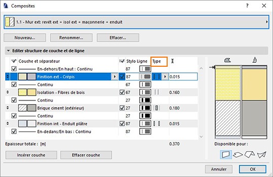 Les premières structures composite de votre modèle Archicad.