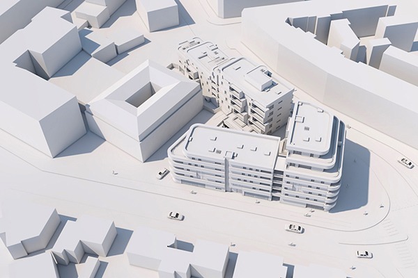 Maquette numérique d'un projet de logements collectifs