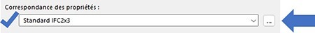 Correspondance Propriétés IFC 