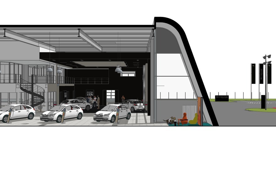 SketchUp - Architecture industrielle coupe longitudinale