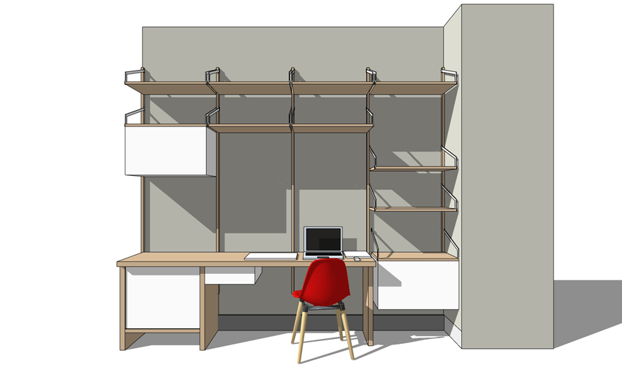 SketchUp - Architecture intérieure aménagement bureau